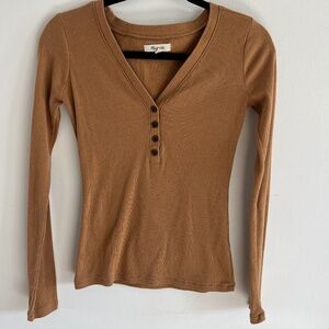 Madewell Long Sleeve Henley V-Neck